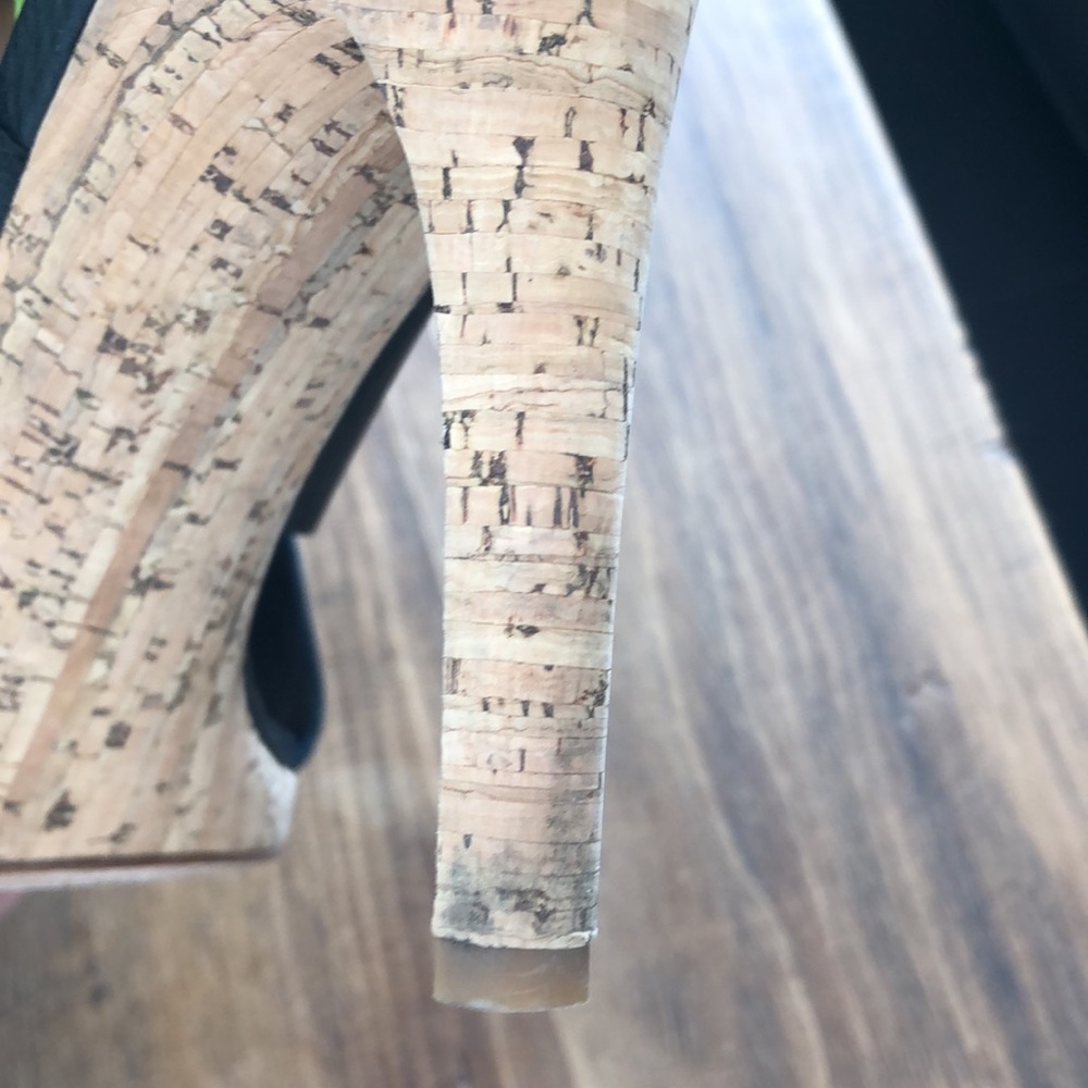 Sz8.5 Via spiga leather shoes with cork heels - Picture 4 of 5